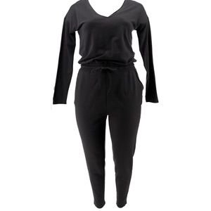 WVVY Fitty Britttty French Terry Long-Slv Jumpsuit 732--898